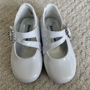 Rachel White Mary Jane Dress Shoes with Elegant Finish